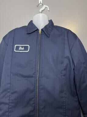 Cintas Jacket Mens Tall Large Navy Blue Insulated Canvas Work Parka CJ970NVR